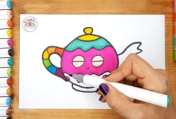 آموزش نقاشی قوری  و آسان برای کودکان