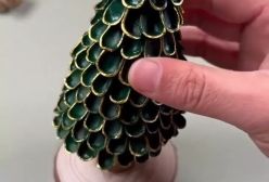 کاردستی درخت کاج با پوست پسته