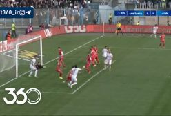 دو موقعیت گلزنی متوالی خطرناک برای ملوان در دقیقه ۱۷ بازی ملوان پرسپولیس | 21 آذر 1403