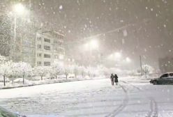 ویدیویی زیبا و منحصر به فرد از لحظه بارش شبانه برف در ارومیه | 8 دی 1403