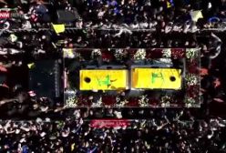 تصاویر هوایی از لحظه تشییع و وداع با پیکر شهیدان مقاومت در لبنان | 5 اسفند 1403