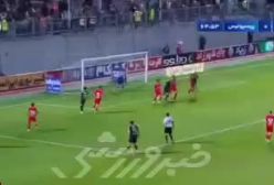 گل اول پرسپولیس به نساجی با ضربه سر چکشی