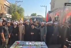 سیل جمعیت در تشییع سردار رشید و فرزندش + ویدئو | تصاویری از اقامه نماز بر پیکر پدر و پسر شهید