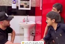 برخورد صمیمی محمدرضا شایع با کارگران نوجوان یک ساندویچ فروشی