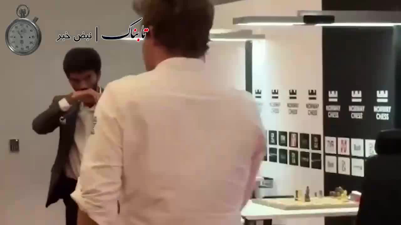 عصبانی  و فریاد مگنوس کارلسن  مقابل گوکش دوماراجو