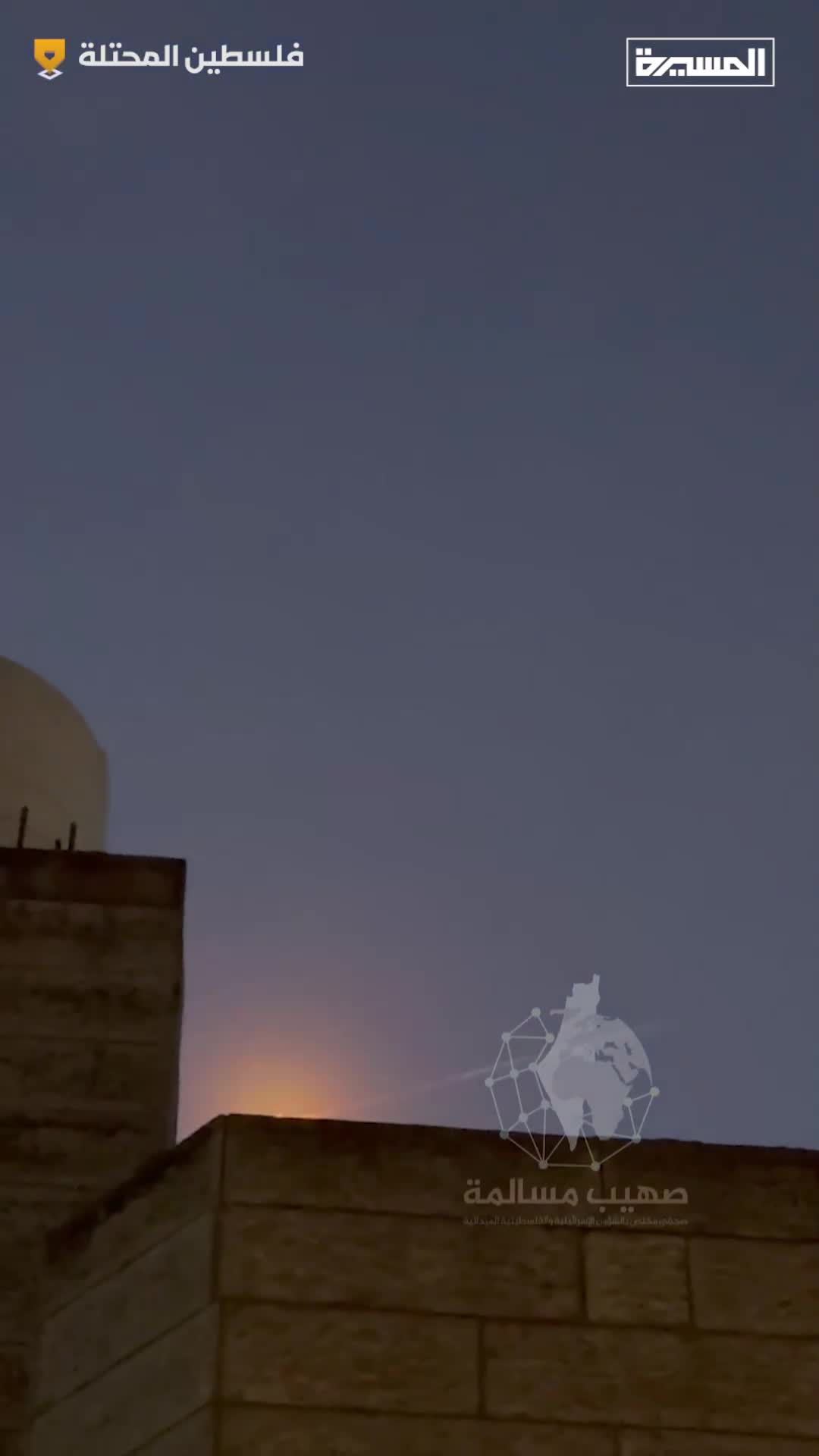 لحظه عبور موشک یمن از آسمان قدس اشغالی+ فیلم
