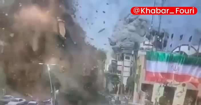 تصاویری دیده نشده از برخورد موشک در میدان تجریش + ویدئو